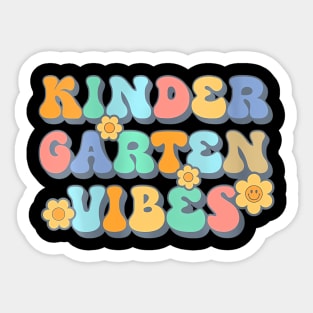 Womens Groovy Hello Kindergarten Vibes Retro Teacher Back To School Sticker